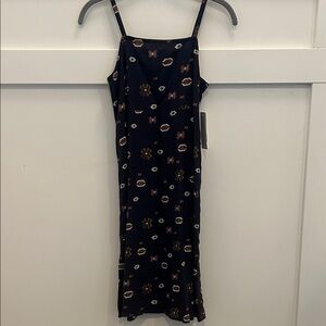 Treasure and Bond Nordstrom Black Midi Dress with Pattern with Tags